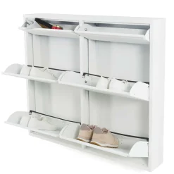 Wohnen Schuhschränke*Weißer Schuhschrank aus Metall pulverbeschichtet - Cioara