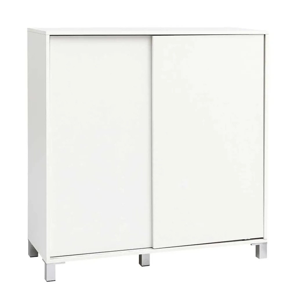 Wohnen Weißer Schuhschrank mit praktischen Schiebetüren - Hank