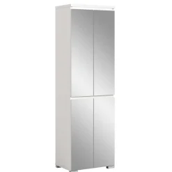 Wohnen Weißer Schuhschrank mit vier Spiegeltüren - Dany