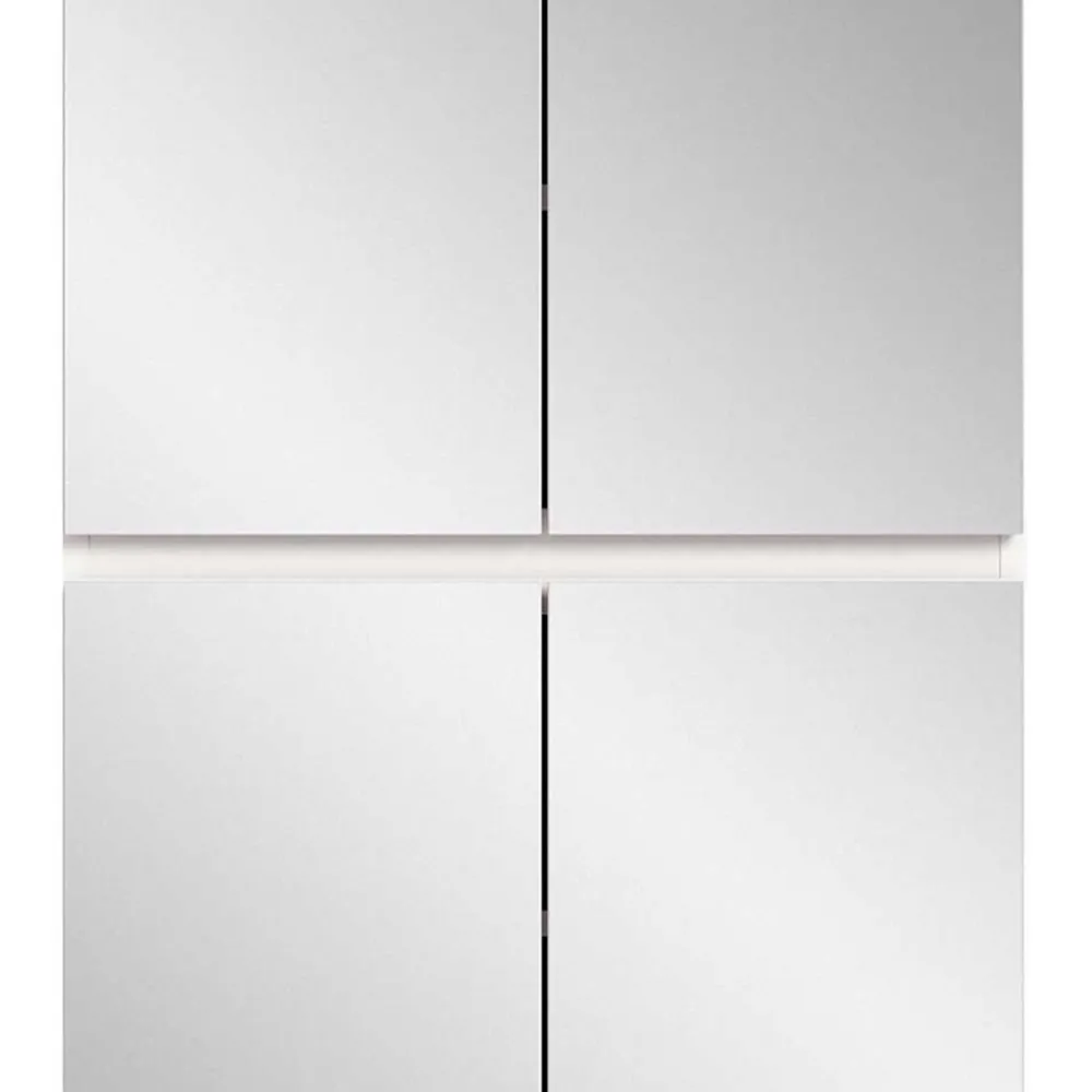 Wohnen Weißer Schuhschrank mit vier Spiegeltüren - Dany