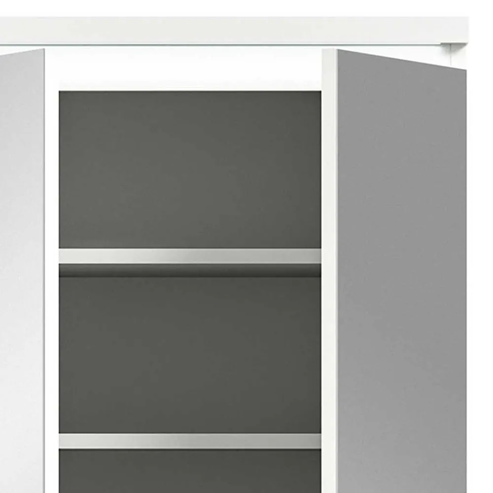 Wohnen Weißer Schuhschrank mit vier Spiegeltüren - Dany