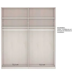 Wohnen Schränke|Kleiderschränke*Weißer Schwebetüren-Schrank mit Spiegel - Flinn