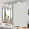 Wohnen Weißer Schwebetürenschrank mit Spiegel links - Elenya