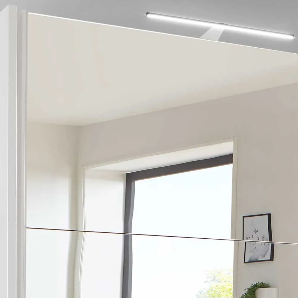 Wohnen Weißer Schwebetürenschrank mit Spiegel links - Elenya