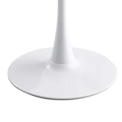 Wohnen Weißer Sinterstein Tisch mit Trompetenfuß - Glamour