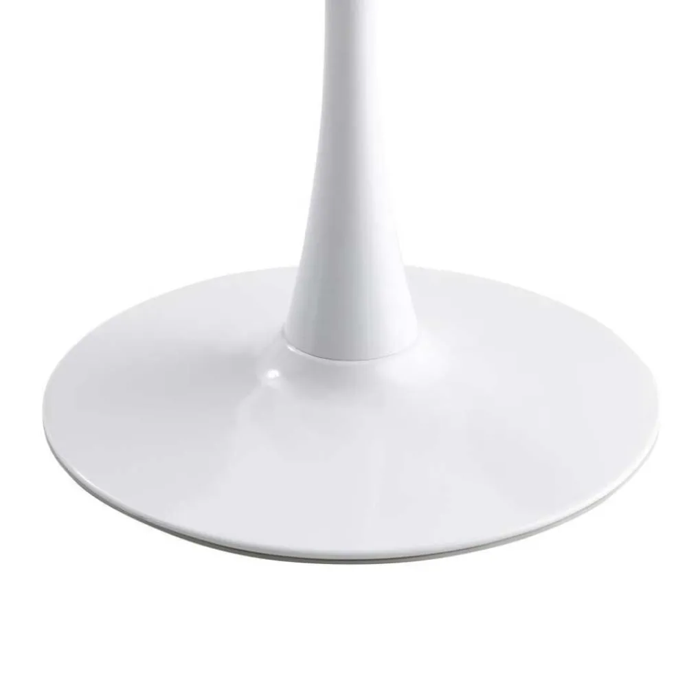 Wohnen Weißer Sinterstein Tisch mit Trompetenfuß - Glamour