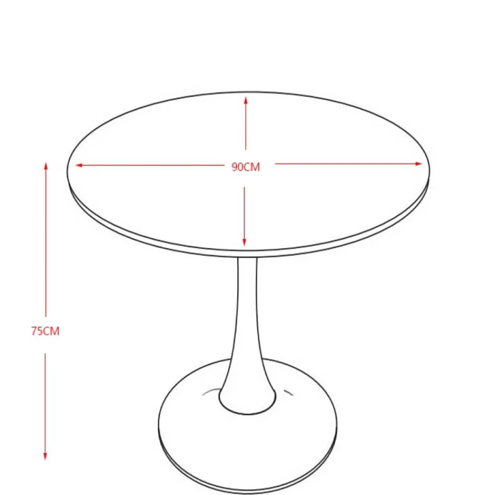 Wohnen Weißer Sinterstein Tisch mit Trompetenfuß - Glamour