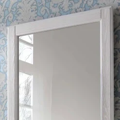 Wohnen Weißer Spiegel Izarella mit Holzrahmen Pinie