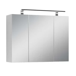 Wohnen Bad-Spiegelschränke*Weißer Spiegelschrank mit LED Licht - 3-türig - Rumanian