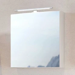 Wohnen Glasmöbel|Bad-Spiegelschränke*Weißer Spiegelschrank 1-türig - Enwicos