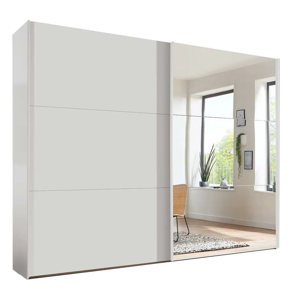 Wohnen Kleiderschränke|Kleiderschränke*Weißer 2-türiger Kleiderschrank mit Schiebetüren - Abelina