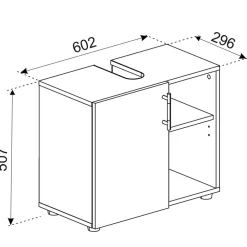 Wohnen Badschränke|Waschtisch*Weißer Unterschrank fürs Waschbecken 60x51x30 cm - Sua