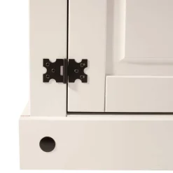 Wohnen Vitrinen|Wohnzimmer-Vitrinen*Weißer Vitrinenschrank aus Kiefer - Sergio