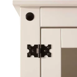 Wohnen Vitrinen|Wohnzimmer-Vitrinen*Weißer Vitrinenschrank aus Kiefer - Sergio