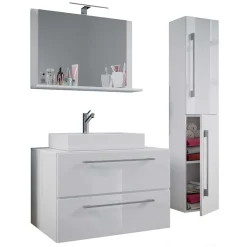 Wohnen Weißer Waschplatz & Hochschrank - Ipsum (dreiteilig)