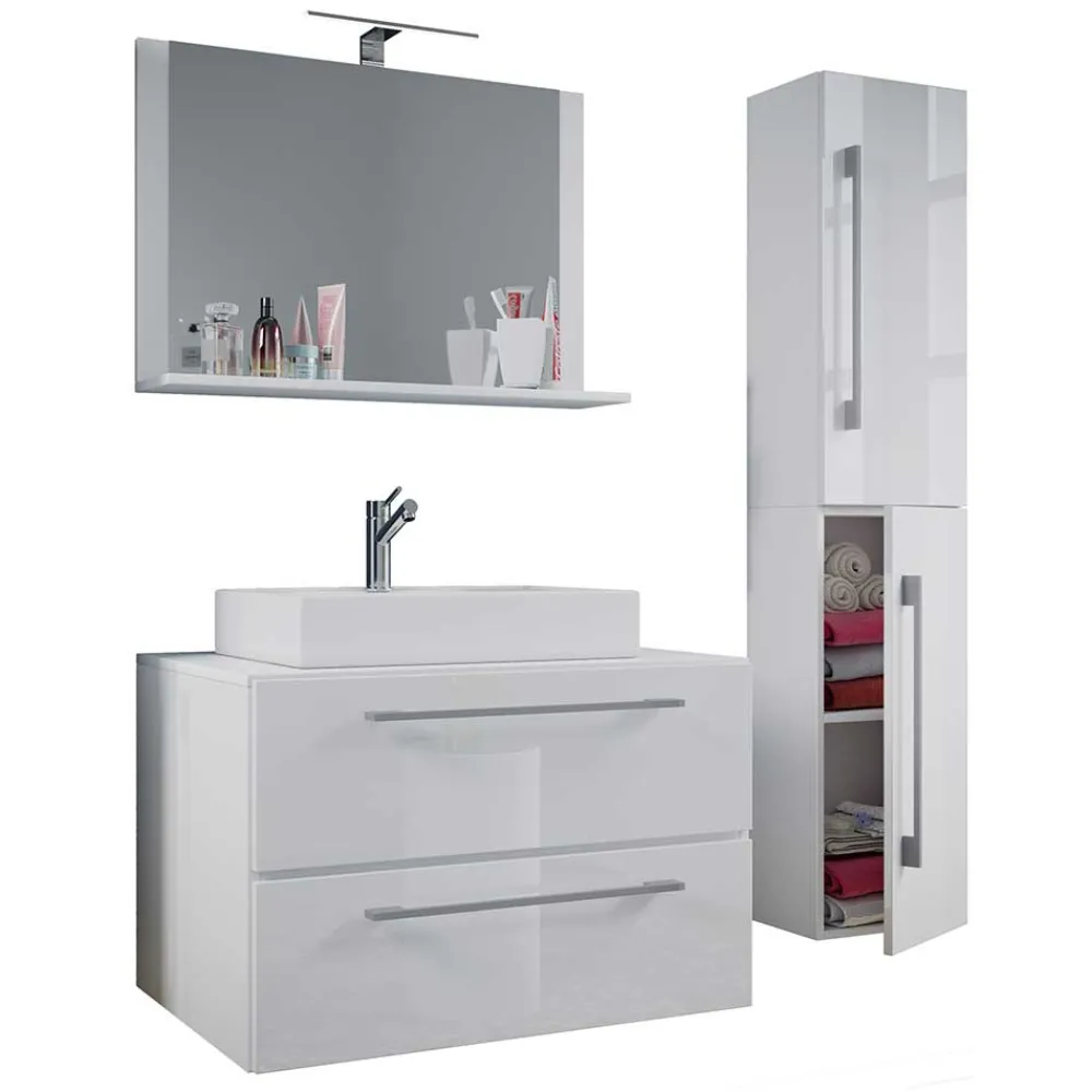 Wohnen Weißer Waschplatz & Hochschrank - Ipsum (dreiteilig)