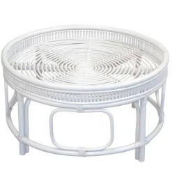 Wohnen Weißer Wohnzimmertisch aus Rattan - Lovran