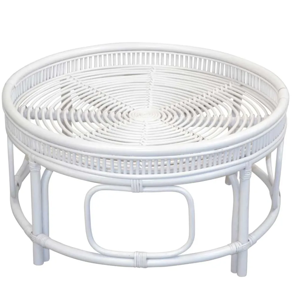 Wohnen Weißer Wohnzimmertisch aus Rattan - Lovran