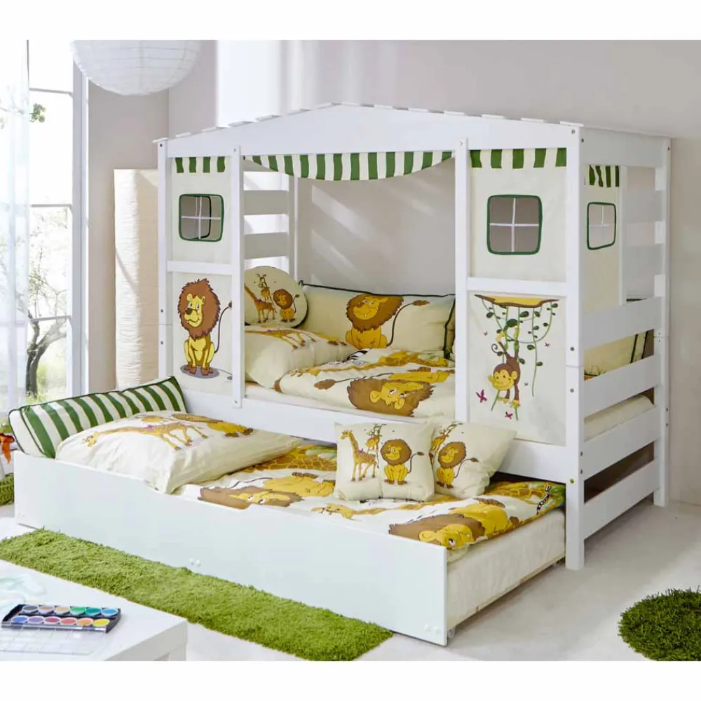 Kinder Wohnen Weißes Ausziehbett Morios für Freunde