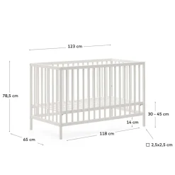 Wohnen Weißes Babybett mit Rundum-Gitter - Tijong