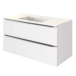 Wohnen Badezimmer Komplett*Weißes Badezimmermöbel Set groß - Livendas (fünfteilig)