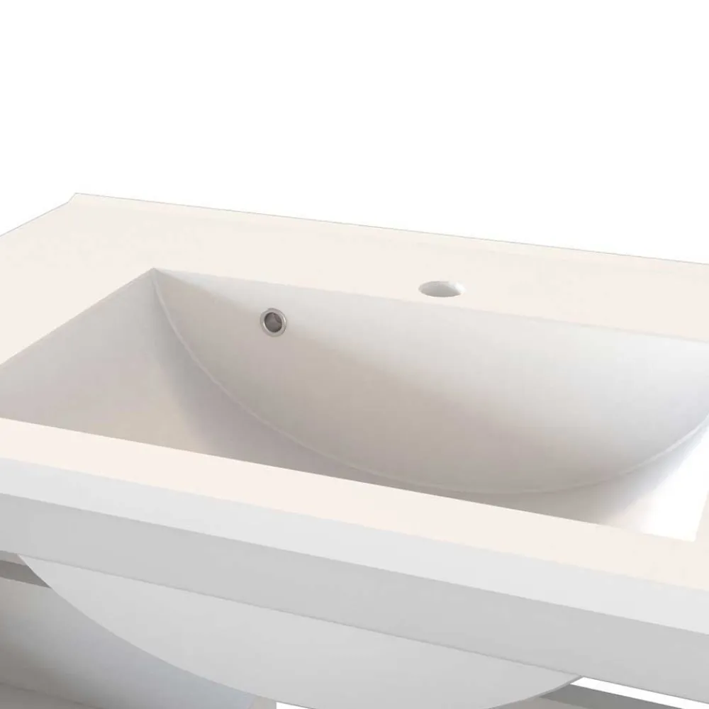 Wohnen Badezimmer Komplett*Weißes Badezimmermöbel Set groß - Livendas (fünfteilig)