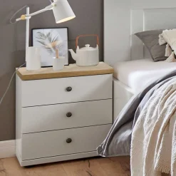 Wohnen Weißes Bett im Country Style mit Absetzung - Ignacio