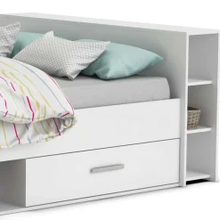 Wohnen Weißes Bett 160x200 cm mit Stauraum - Monja