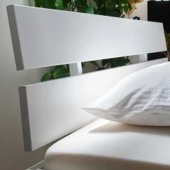 Wohnen Weißes Bettgestell aus Fichte Massivholz - Snoudy