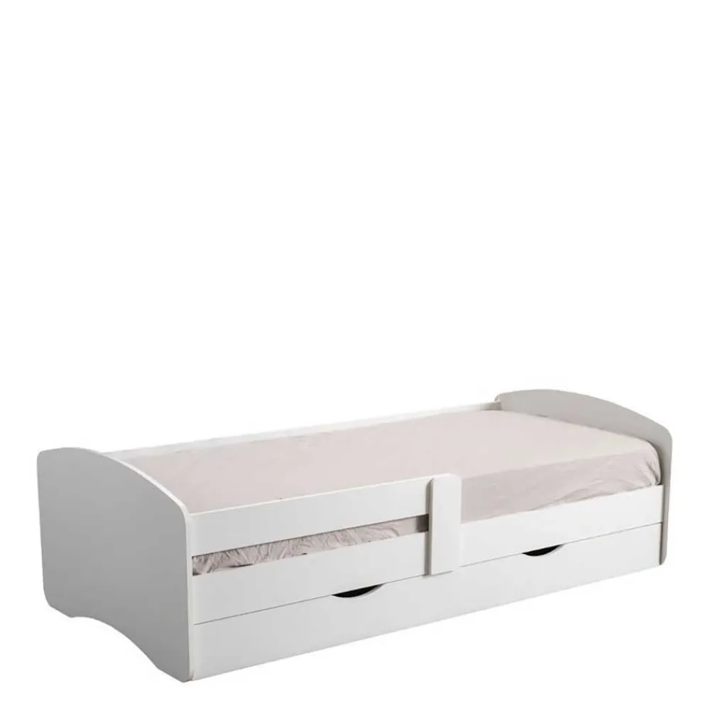 Wohnen Skandinavische Möbel|Jugendbetten*Weißes Bettgestell mit Bettschublade - Variona