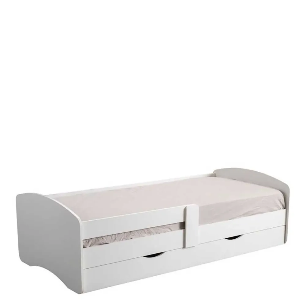 Wohnen Skandinavische Möbel|Jugendbetten*Weißes Bettgestell mit Bettschublade - Variona