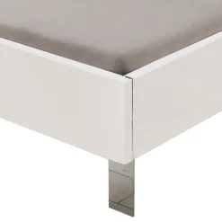 Wohnen Weißes Bettgestell mit Chrom - Vronica