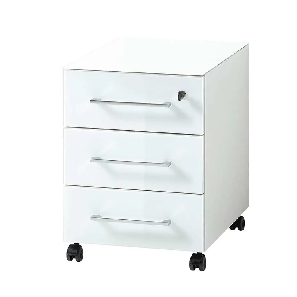 Wohnen Bürotische*Weißes Büromöbel Set mit Schreibtisch - Fidania (zweiteilig)