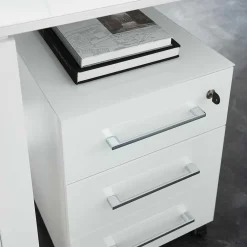 Wohnen Bürotische*Weißes Büromöbel Set mit Schreibtisch - Fidania (zweiteilig)