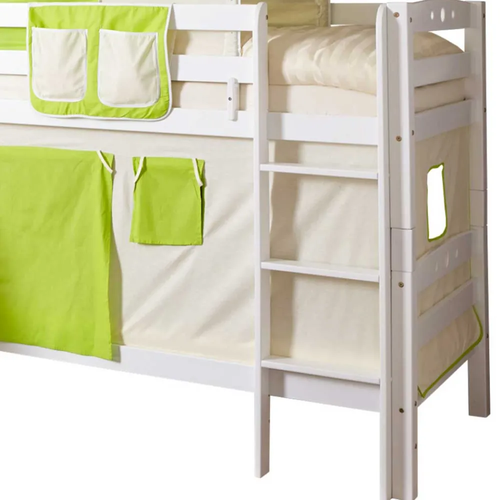 Kinder Wohnen Weißes Buche Etagenbett mit Rutsche - Paso