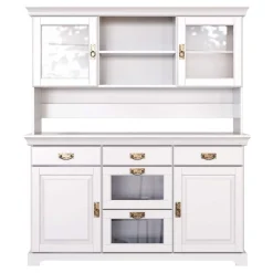 Wohnen Massivholzmöbel|Schränke*Weißes Buffet Schrank aus Kiefer massiv - Akbelev