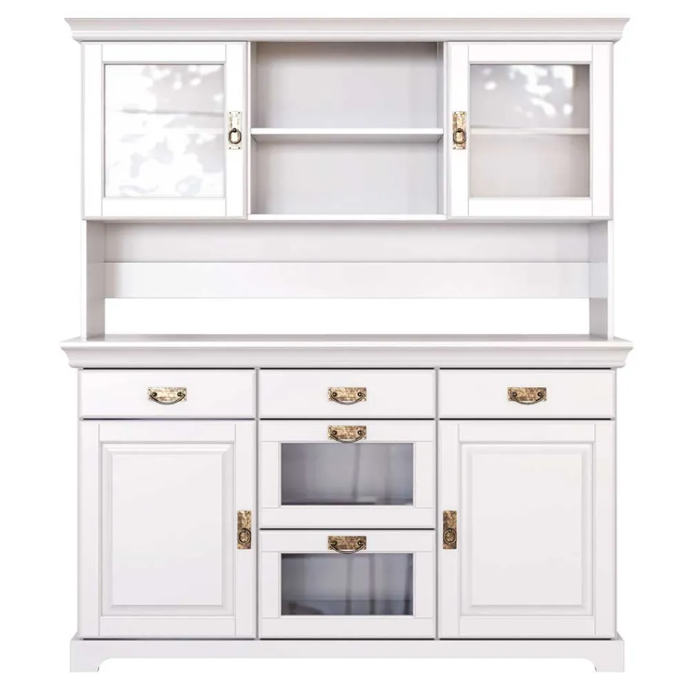 Wohnen Massivholzmöbel|Schränke*Weißes Buffet Schrank aus Kiefer massiv - Akbelev