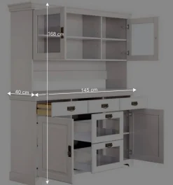 Wohnen Massivholzmöbel|Schränke*Weißes Buffet Schrank aus Kiefer massiv - Akbelev