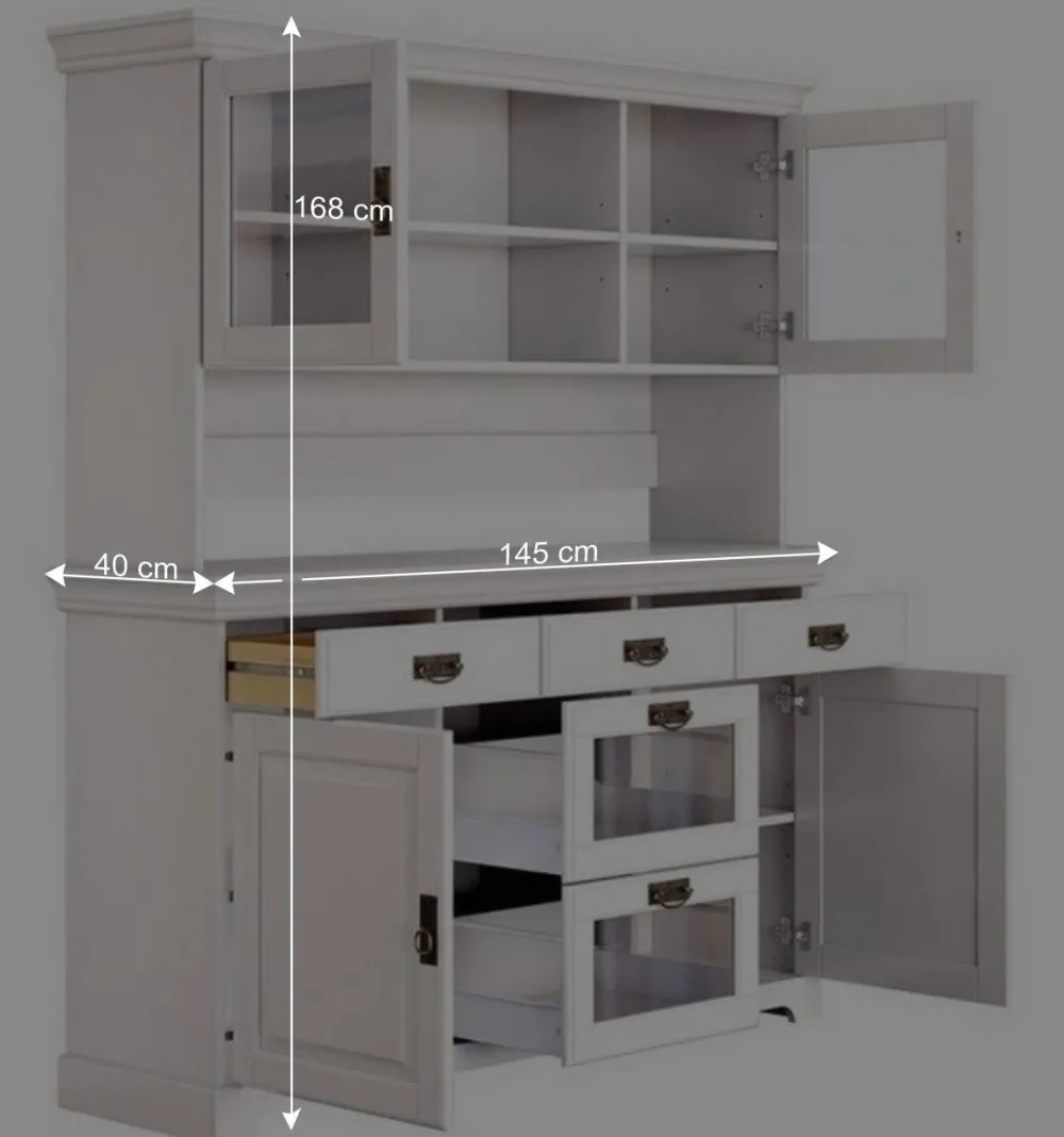 Wohnen Massivholzmöbel|Schränke*Weißes Buffet Schrank aus Kiefer massiv - Akbelev