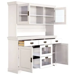 Wohnen Massivholzmöbel|Schränke*Weißes Buffet Schrank aus Kiefer massiv - Akbelev