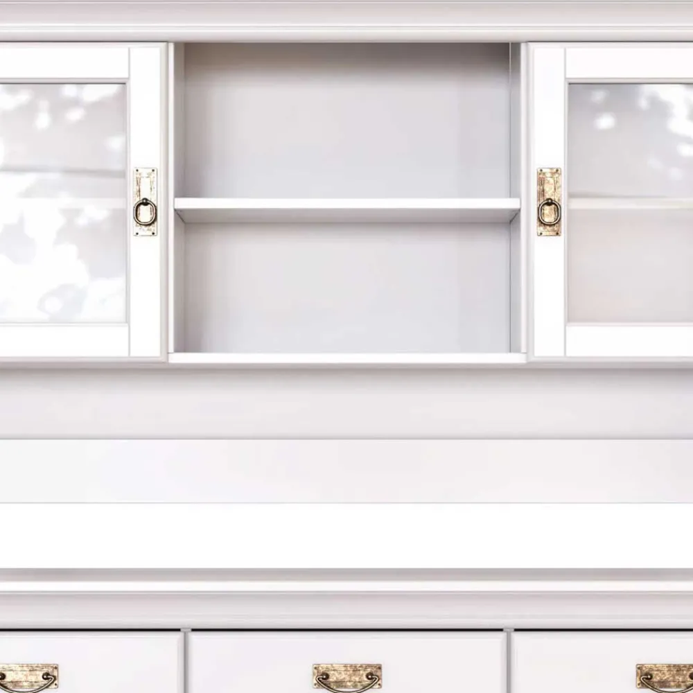 Wohnen Massivholzmöbel|Schränke*Weißes Buffet Schrank aus Kiefer massiv - Akbelev