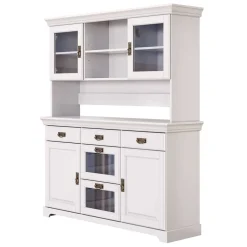 Wohnen Massivholzmöbel|Schränke*Weißes Buffet Schrank aus Kiefer massiv - Akbelev