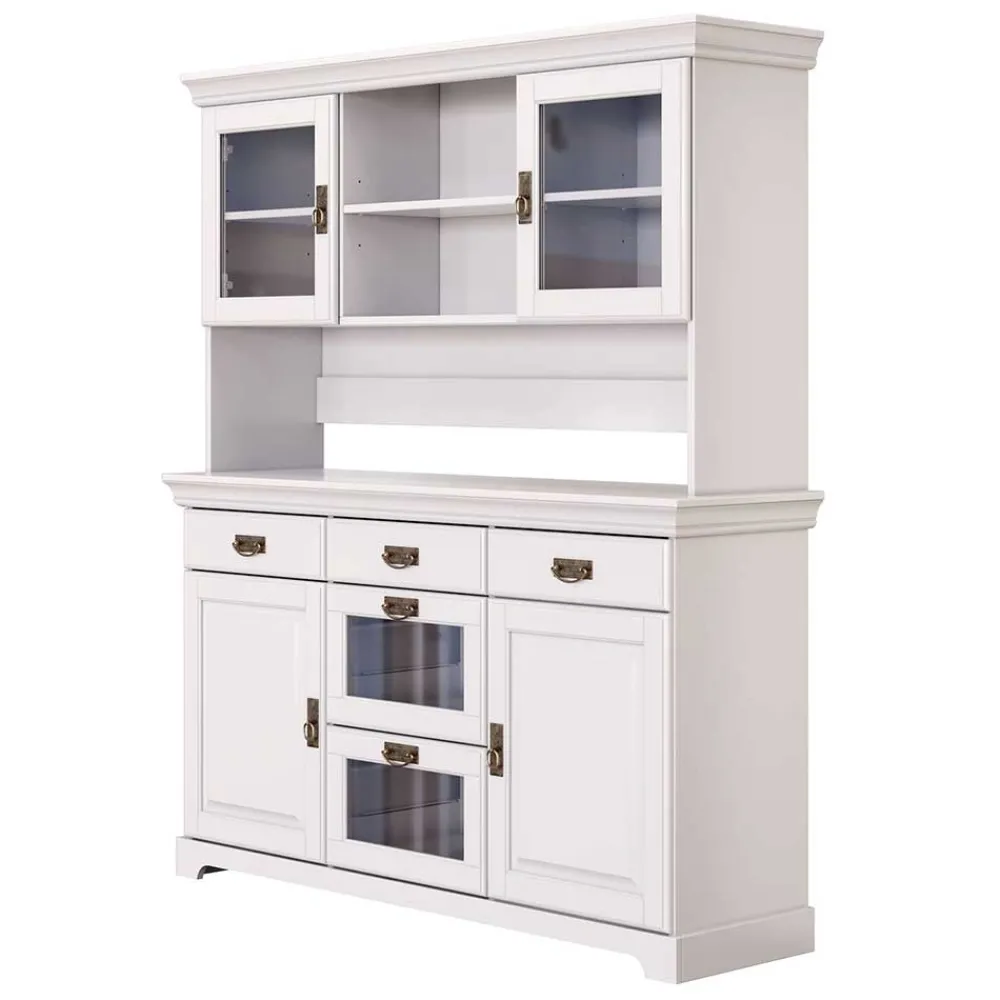 Wohnen Massivholzmöbel|Schränke*Weißes Buffet Schrank aus Kiefer massiv - Akbelev