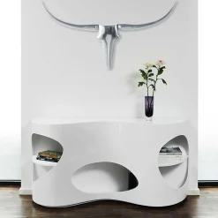 Wohnen Weißes Design Hochglanzregal mit 5 Fächern - Scarula