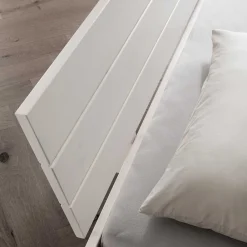 Wohnen Betten|Betten*Weißes Doppelbett aus Kiefer Massivholz - Lardias