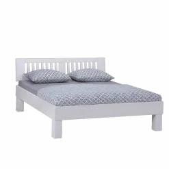 Wohnen Weißes Doppelbett Calicantas aus Buche Massivholz