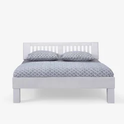 Wohnen Weißes Doppelbett Calicantas aus Buche Massivholz