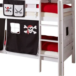 Wohnen Kinderbetten*Weißes Doppelstockbett Pirat mit Rutsche - Cosenza