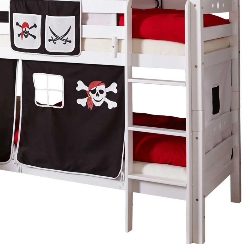 Wohnen Kinderbetten*Weißes Doppelstockbett Pirat mit Rutsche - Cosenza