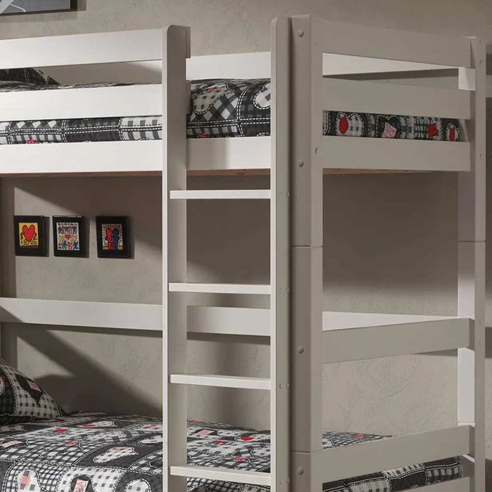 Kinder Wohnen Weißes Etagenbett mit Ausziehbett - Sun